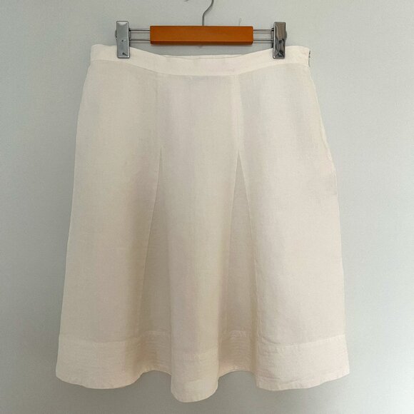 The White Company Dresses & Skirts - The White Company White Linen A-Line Skirt, Size 12 UK (US 8)
